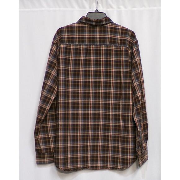 Columbia Sportswear Brown Red Blue Plaid Cotton Men’s Shirt Size L - Picture 2 of 3